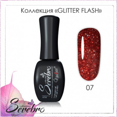 Гель-лак Serebro Glitter flash светоотражающий 07, 11 мл