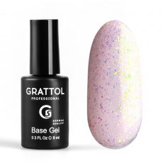 База Grattol Glitter №11 каучуковая, 9 мл