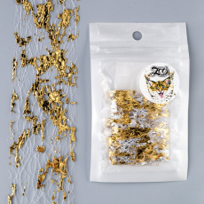 Фольга ZOO "Сетка поталь" 4*25 см №1582 (белый/золото)