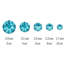 Стразы Swarovski Мини набор AQUAMARINE, 30 шт