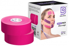 Кинейзио тейп BB Tape 2,5 см*5 м (Face Pack розовый 2 рул)