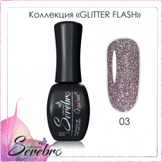 Гель-лак Serebro Glitter flash светоотражающий 03, 11 мл