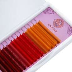 Ресницы Enigma цветные MIX C 0,07*8-12 мм Hot sunset (15 линий)