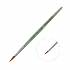 Кисть HANA Воплощай №4 (круглая,синтетика, зеленая ручка)