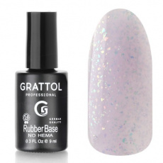 База Grattol Glitter №14 каучуковая, 9 мл