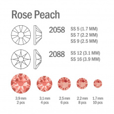 Стразы Swarovski Мини набор ROSE PEACH 30 шт