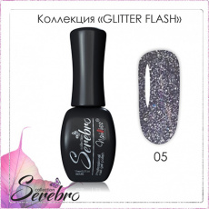 Гель-лак Serebro Glitter flash светоотражающий 05, 11 мл