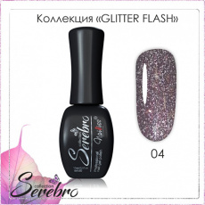 Гель-лак Serebro Glitter flash светоотражающий 04, 11 мл