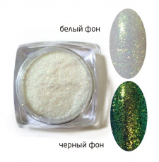 Глиттер пыль белая зеленый отлив