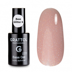 База Grattol Glitter №06 каучуковая, 9 мл