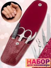 Набор маникюрный Silver Star МН 04-2, черный, 4 предмета