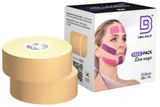 Кинейзио тейп BB Tape 2,5 см*5 м (Face Pack бежевый 2 рул)