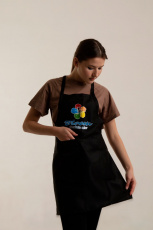 Фартук Bloom мастера цветной с логотипом Черный