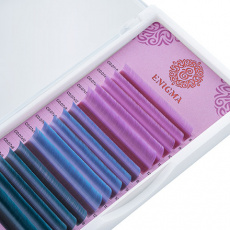 Ресницы Enigma цветные MIX C 0,10*8-12 мм Pastel blues (15 линий)