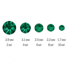 Стразы Swarovski Мини набор EMERALD, 30 шт