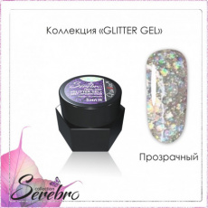 Гель-лак Serebro Glitter Прозрачный голографик, 5 мл