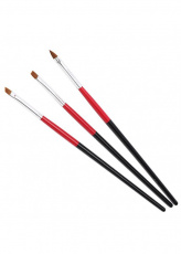 Кисти набор для дизайна черно-красная ручка 3 шт