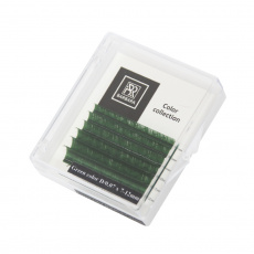 Ресницы цветные Barbara Зеленые MINI MIX D 0.07*7-12 мм