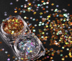 Звезда для дизайна золото голография, 3 гр