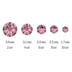 Стразы Swarovski Мини набор ANTIQUPINK, 30 шт