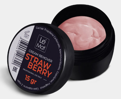 Ремувер Le Maitre кремовый для снятия ресниц Strawberry, 5 гр - «Bloom»