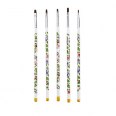Кисти набор ручка с цветами 5 шт