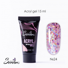 Акригель Serebro 24 с шиммером, 15 мл*