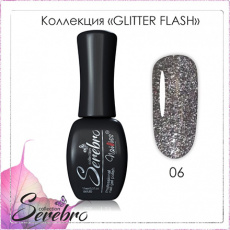 Гель-лак Serebro Glitter flash светоотражающий 06, 11 мл