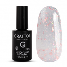 База Grattol Glitter №19 каучуковая, 9 мл