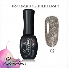 Гель-лак Serebro Glitter flash светоотражающий 02, 11 мл