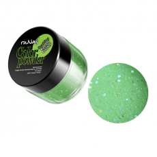 Пудра акриловая ruNail игристый зеленый (арт.0056), 7 гр