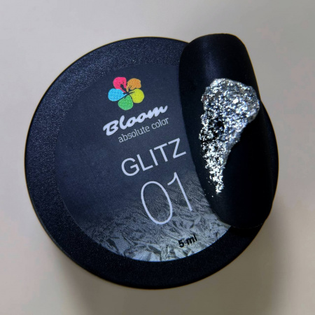 Гель Bloom GLITZ №01 (серебро) 5 мл - «Bloom»