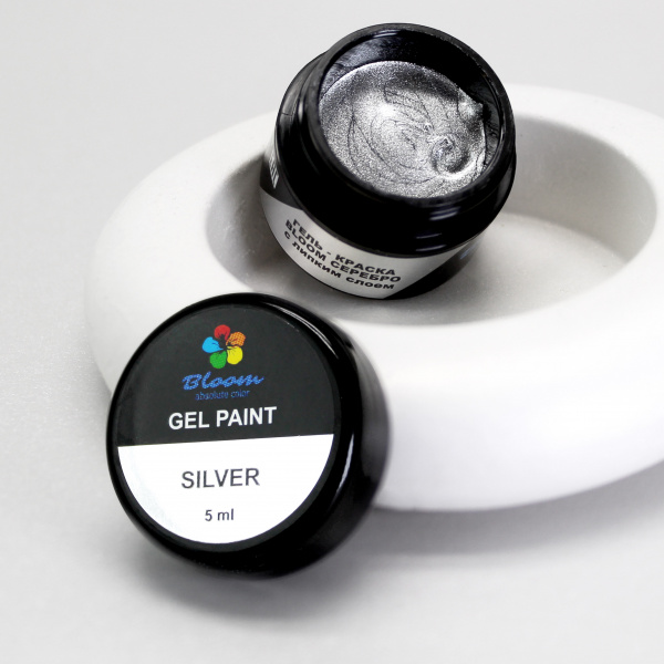 Гель-краска Bloom с липким слоем 5 мл Серебро - «Bloom»