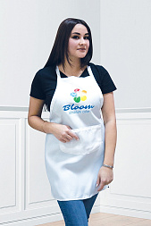 Фартук Bloom мастера цветной с логотипом Белый