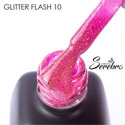 Гель-лак Serebro Glitter flash светоотражающий 10, 11 мл