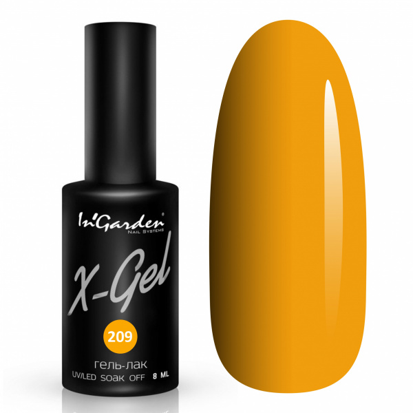 Гель-лак Ingarden X-Gel № 209 8 мл - «Bloom»