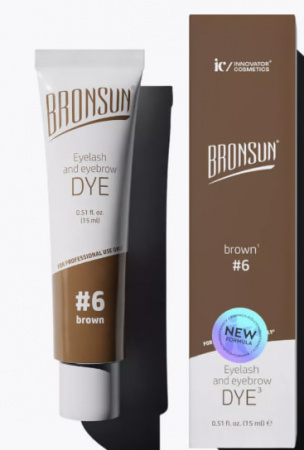Краска Bronsun для бровей и ресниц №6 (коричневый), 15 мл