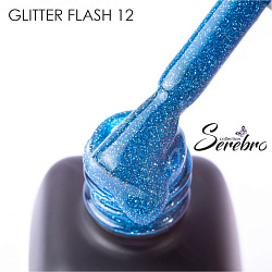 Гель-лак Serebro Glitter flash светоотражающий 12, 11 мл