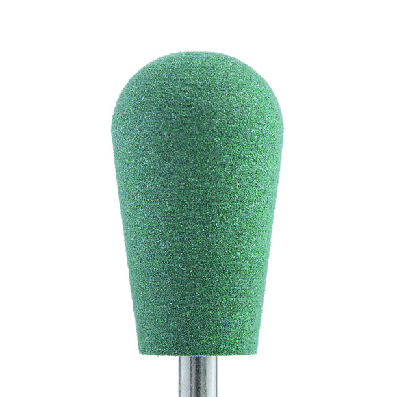 Фреза Полировщик силиконовый, конус обратный с круглым краем (6х12 мм) зеленый