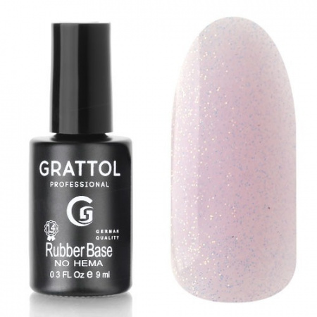 База Grattol Glitter №13 каучуковая, 9 мл