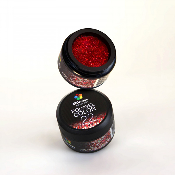 Полигель Bloom 12 гр №22 КРАСНЫЙ С БЛЕСТКАМИ - «Bloom»
