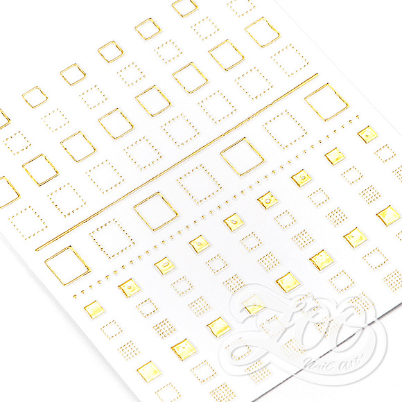 Наклейки ZOO металлизированные квадратики золото арт. 1378