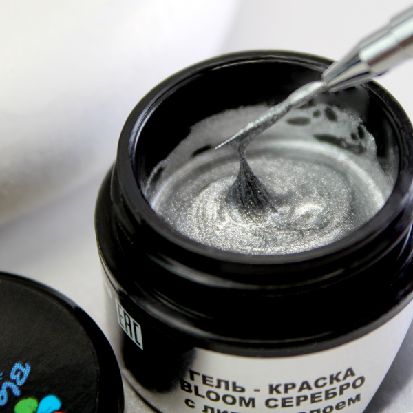 Гель-краска Bloom с липким слоем 5 мл Серебро - «Bloom»