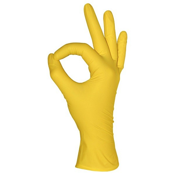 Перчатки Mediok нитрил S желтые 50 пар