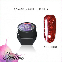 Гель-лак Serebro Glitter Красный, 5 мл