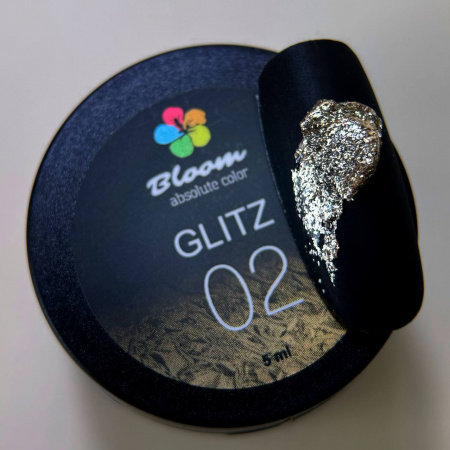 Гель Bloom GLITZ №02 (белое золото) 5 мл - «Bloom»