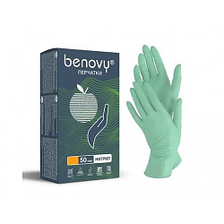 Перчатки Benovy M зеленые 50 пар