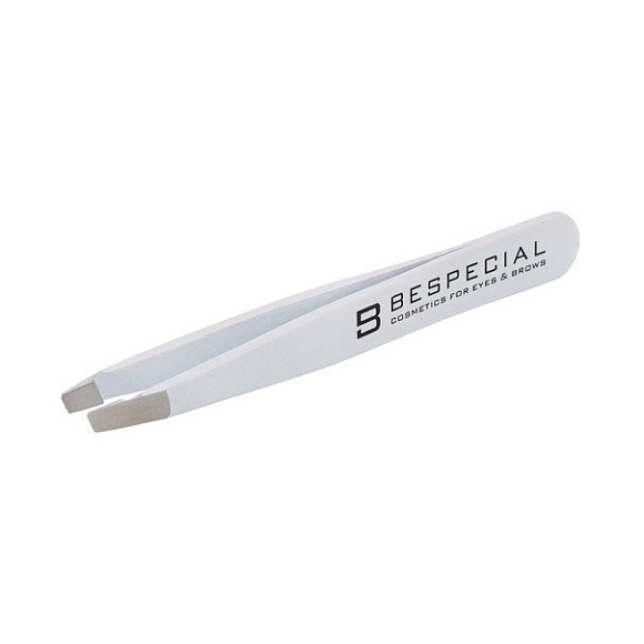 Пинцет BeSpecial mini для бровей (белый, Soft Touch)