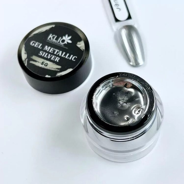 Гель-краска Klio METALLIC SILVER, 5 гр - «Bloom»
